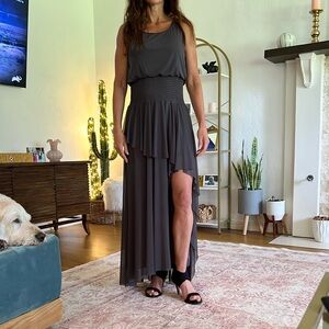 Joyfolie Dark Gray Asymmetrical Gown size S